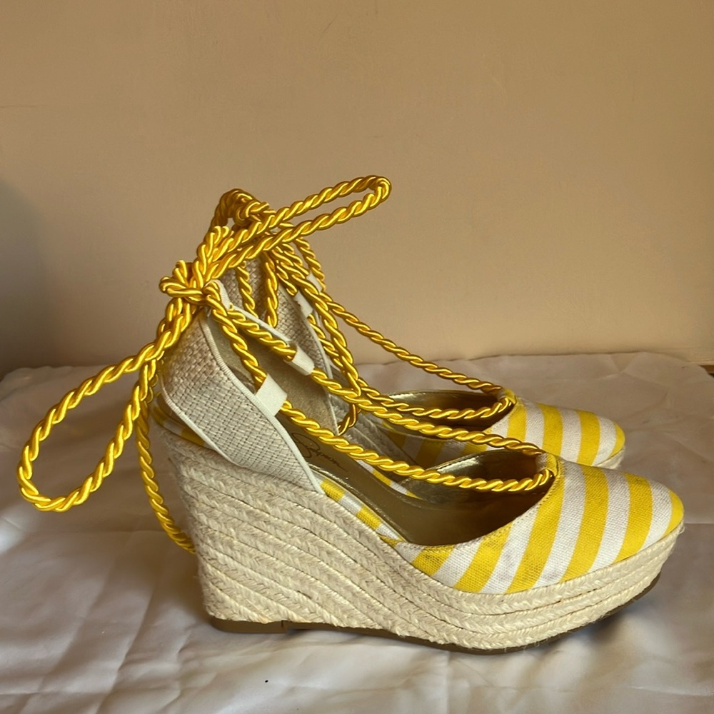 Jessica Simpson striped wedge espadrille